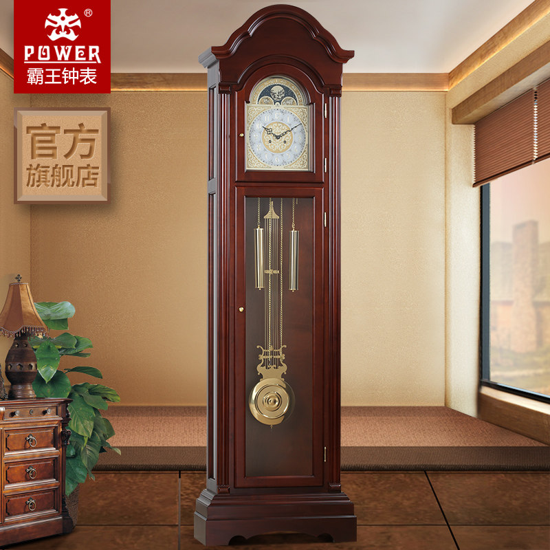 Overlord watch Chinese living room solid wood floor clock European villa vertical clock timekeeping Retro mechanical big table clock