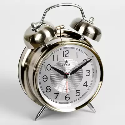 Overlord clock clock metal alarm clock students use bedside clock mute creative simple Bell bedroom snooze electronic alarm watch