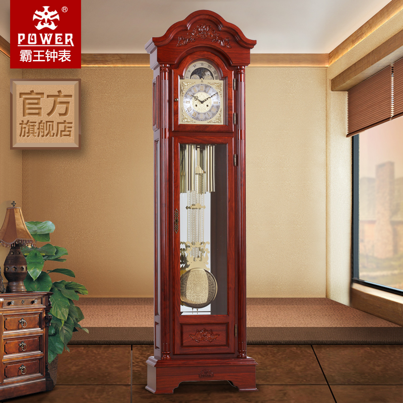 Overlord Mahogany Floor Clock European-style Living Room Solid Wood Clock Mechanical Pendulum Clock Standing Clock Hermler Movement Classic Grandfather Grandfather Clock
