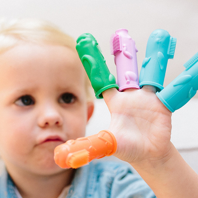 TheBrushies baby fingertip toothbrush children baby silicon latex toothbrush Soft head 0-1-2 years 1 ½