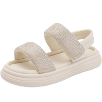 Belle Childrens Shoes Childrens Sports Sandals Womens 2024 New Rhinestone Casual Middle and Large Childrens Beach Shoes E7220B64