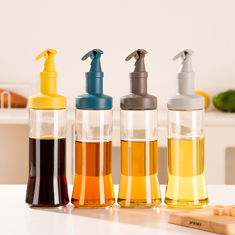 Glass oil jug Oil bottle Anti-leakage Home Oil Bottle Sauce Bottle Inverted Oil Bottle Big kitchen Supplies Oil Vinegar Tank Small Oil