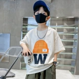 Летняя одежда, детская хлопковая летняя футболка с коротким рукавом для мальчиков, подходит для подростков