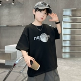 Летняя одежда, хлопковая летняя детская футболка с коротким рукавом для мальчиков, короткий рукав, подходит для подростков