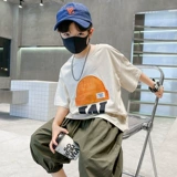 Летняя одежда, детская хлопковая летняя футболка с коротким рукавом для мальчиков, подходит для подростков