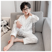 Childrens clothes boy spring clothing sleepwear Spring and autumn style 2024 new home Clothing Pure Cotton Long Sleeve Spring Medium Boy Boy