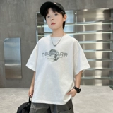 Летняя одежда, хлопковая летняя детская футболка с коротким рукавом для мальчиков, короткий рукав, подходит для подростков