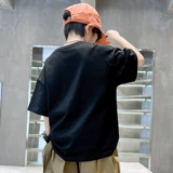 Летняя одежда, детская хлопковая летняя футболка с коротким рукавом для мальчиков, подходит для подростков