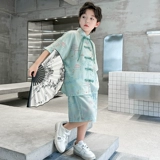 Ханьфу для мальчиков, комплект, детский летний костюм, китайский стиль