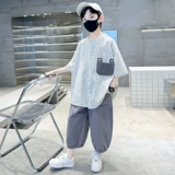 Летняя одежда, детский летний спортивный тонкий комплект для мальчиков, детская одежда, подходит для подростков