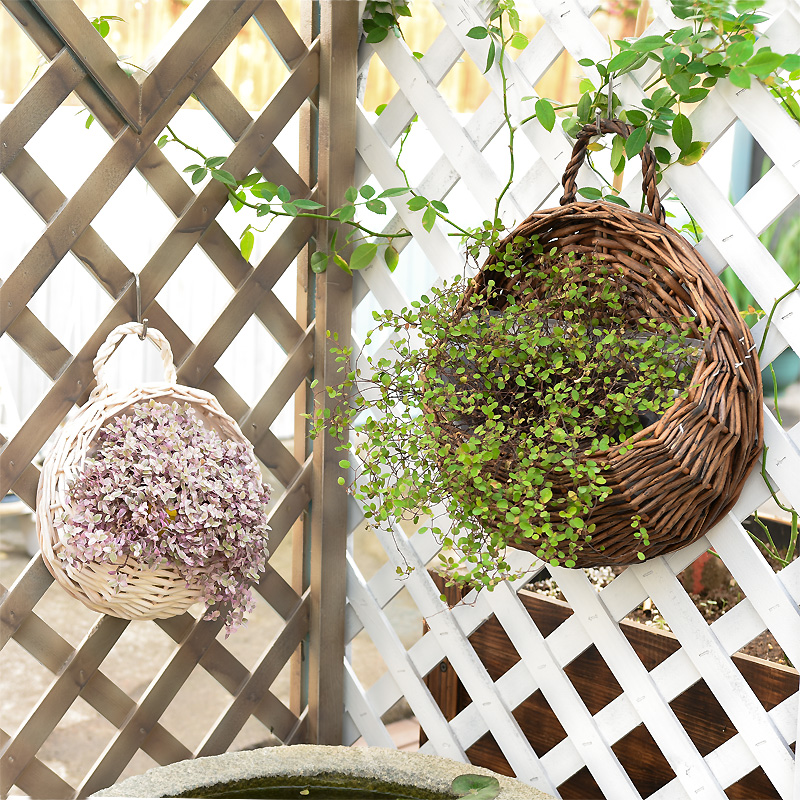 Wall hanging flower pot rattan flower basket creative balcony hanging pot green dill hanging wall flower pot wall decoration flower device