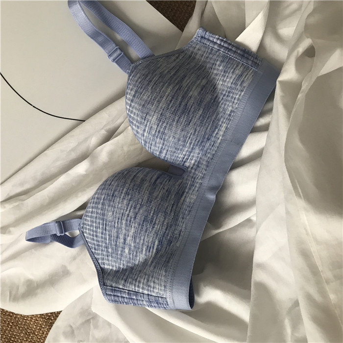 Người phụ nữ làm đẹp Han Feng chic mùa thu đông mới thoải mái liền mạch cotton thoáng khí không có vòng thép tập hợp áo lót áo lót nâng ngực