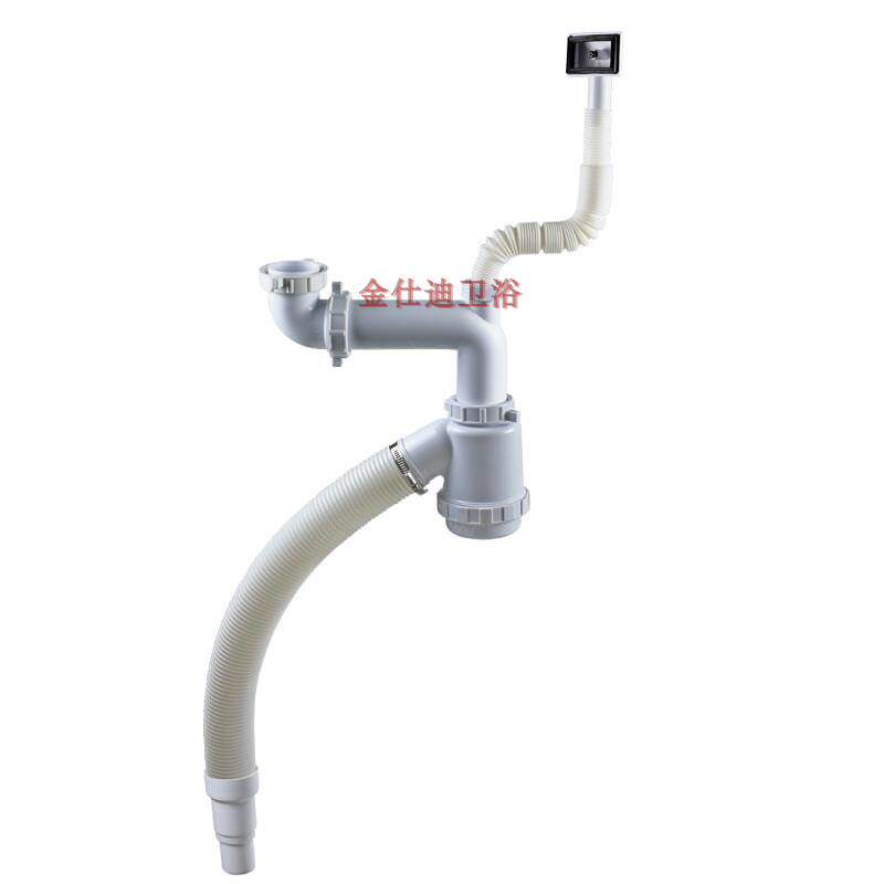 Kitchen sink single sink drainer 50 under the water pipe washing basin drain pipe rear deodorant and boiling water resistant white pipe