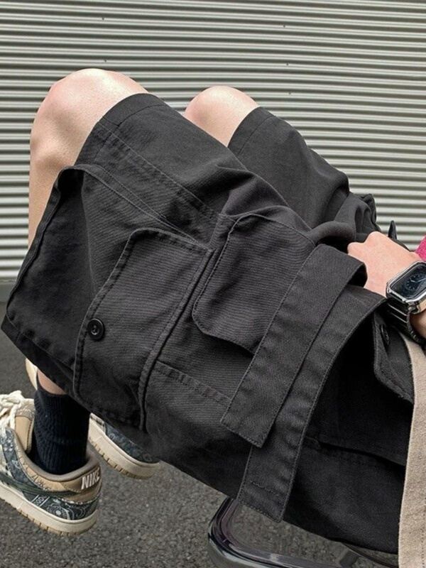 Extra Large Size 150kg Lumberjack Cargo Shorts for Men and Women, Summer Multi-Pocket Design, Oversize Mid-Length Shorts 5