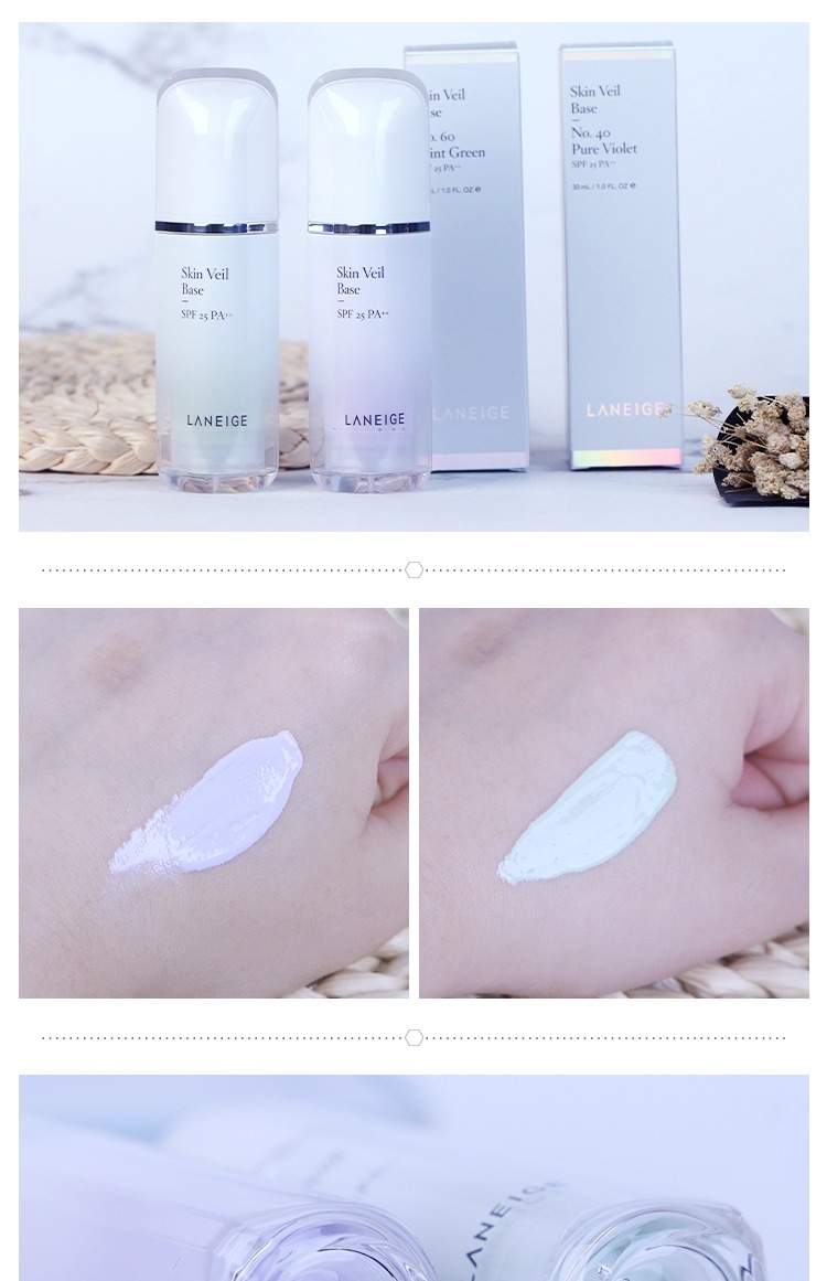 Hồng Kông mua kem cô lập sợi tuyết Lange màu xanh lá cây màu tím phân vùng che khuyết điểm bức xạ làm sáng dưỡng ẩm trang điểm trước khi sữa kem che khuyết điểm nars