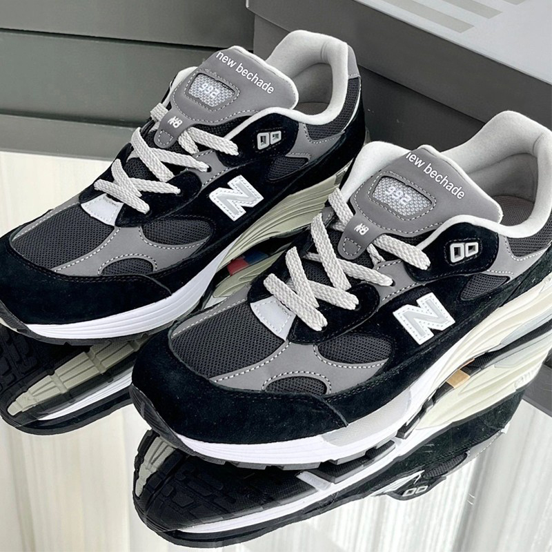 New Balance Black Men's Shoes Official Genuine 992 Women's Shoes New Style Dad Casual Retro Couple Running Sneakers