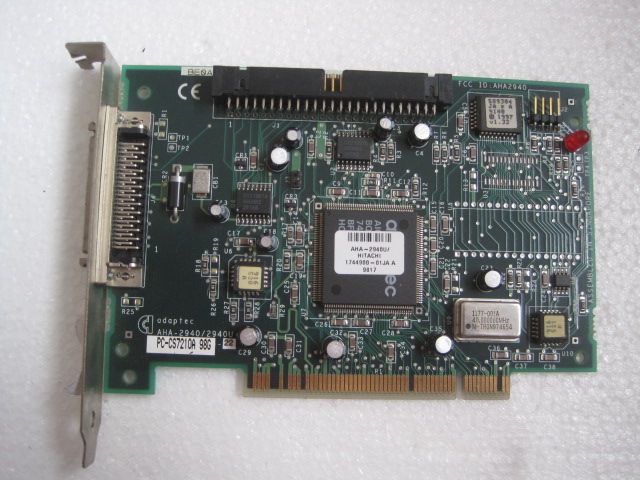 Adapetc AHA-2940U PCI 50-pin SCSI card with external 50-pin scanner interface