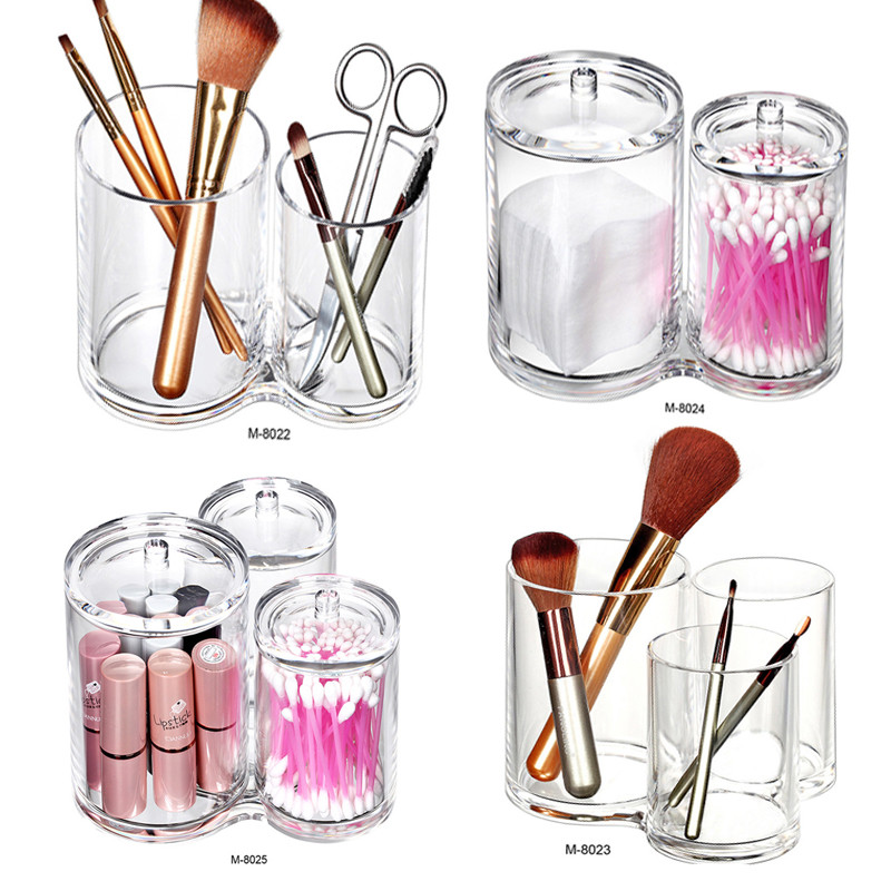 New acrylic makeup brush storage tube Eyebrow pencil Stationery remote control Comb storage box Plastic cotton swab box