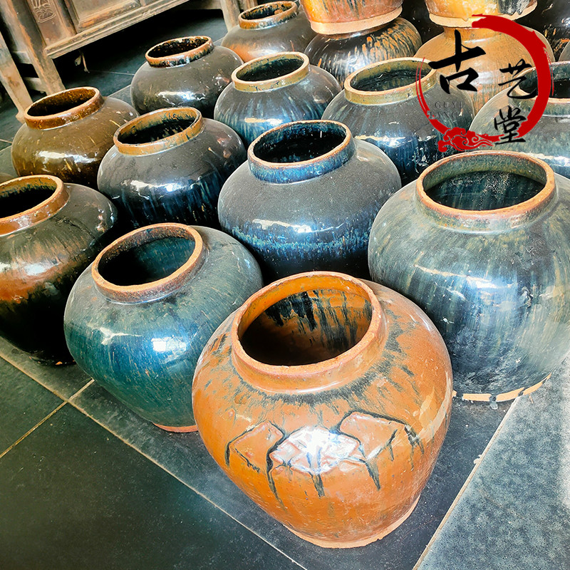 Folklore Old Objects Earth Pottery Jar 80s Retro Decorations Folk Coarse Pottery Altar Sub movie and TV props swing piece-Taobao