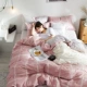 Sheng Di 1.8m gia đình bốn giường bông áp dụng tờ doanh nghiệp giường giường 1,5m đơn giản bông gói - Bộ đồ giường bốn mảnh