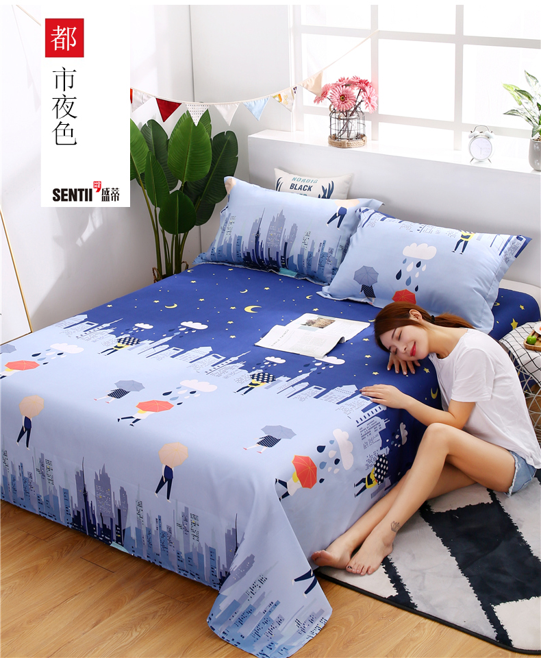 Shengti mùa hè tấm đơn ký túc xá sinh viên 1.2 m giường đơn 1.5m1.8 m giường đôi con duy nhất ra giường cotton