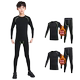 Children's Quick-Drying Ski Clothing with Fleece Lining, Winter Gear Set, Base Layer Shirt, Thermal Underwear for Older Boys