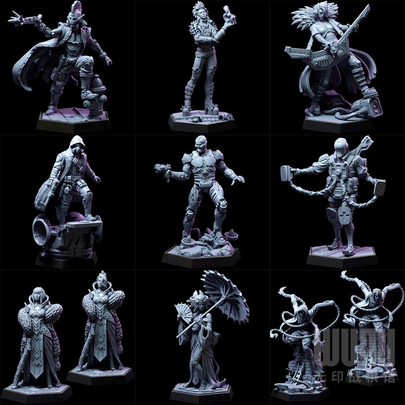 [Neon Clan] Mechanical Cyberpunk Cyborg Geisha Hero D&D Tabletop Rpg Battle Chess Model
