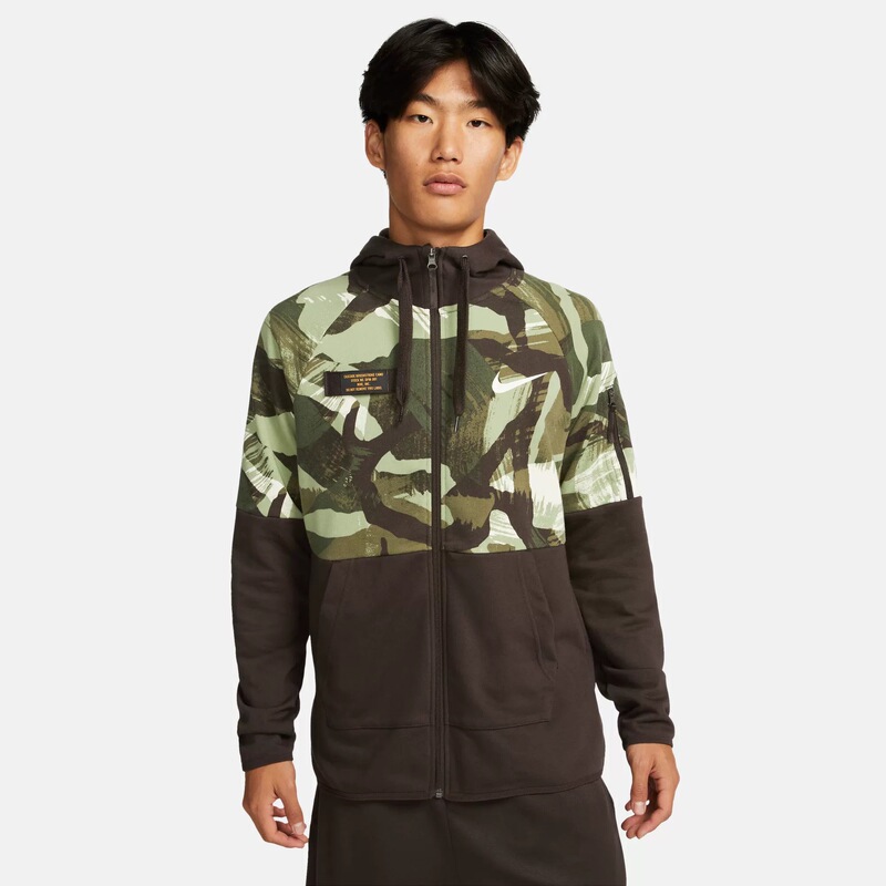Nike Autumn Men's Training Top Camouflage Print Hooded Jacket Dq4791-220 242
