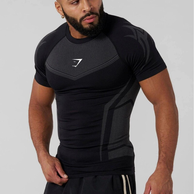American-Style Shark Summer Men's Tight-Fitting T-Shirt for Joggers, Sports, Fitness, Running Training, Quick-Drying Short-Sleeved Men's Shirt American-Style Shark Summer Men's Tight-Fitting T-Shirt for Joggers, Sports, Fitness, Running Training, Quick-Drying Short-Sleeved Men's Shirt