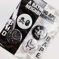 Spot NEIGHBORHOOD X BAPE NBHD joint limited badge metal brooch set