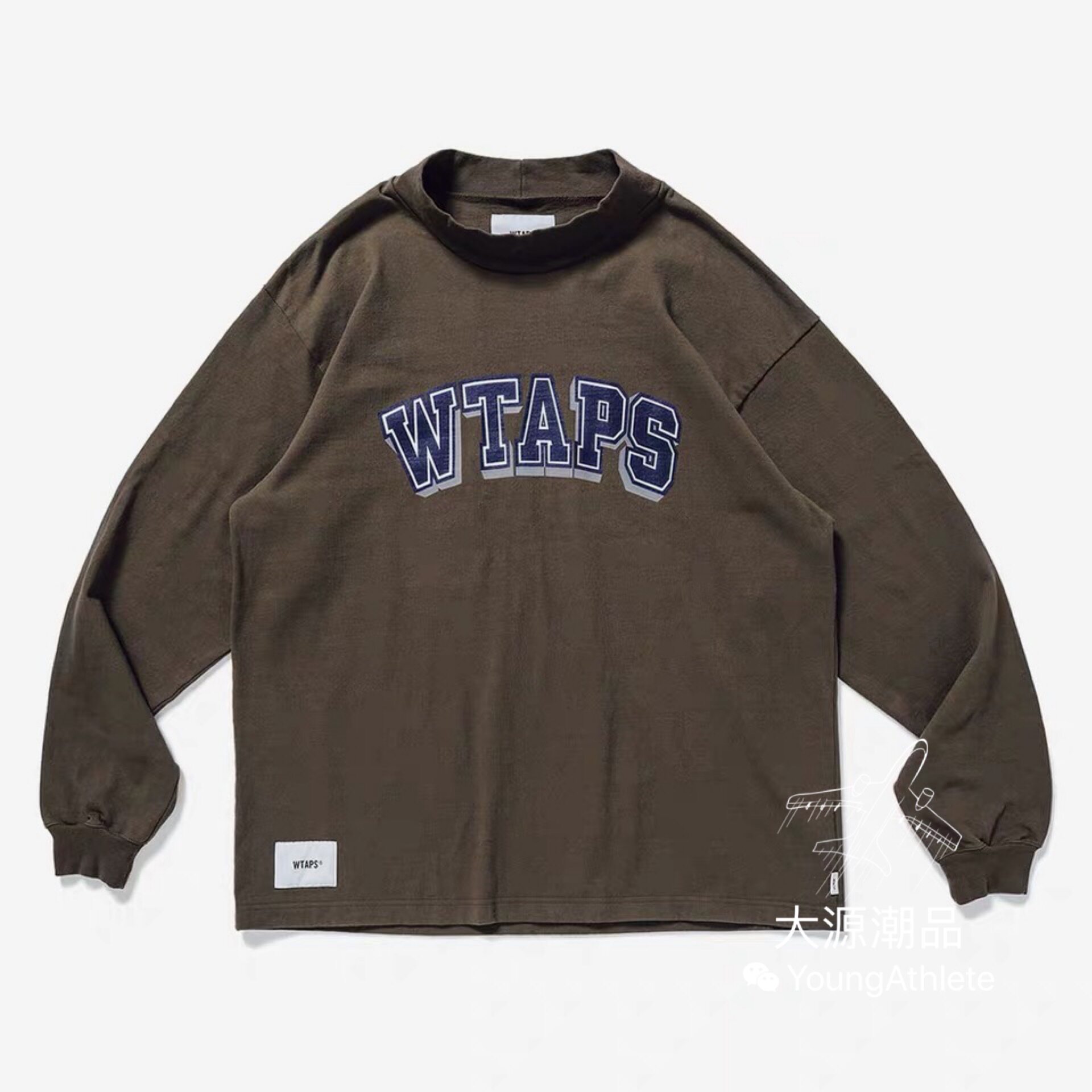 WTAPS DAWN MOCK NECK LS TEE COTTON LOGO LOGO LOGE 20SS