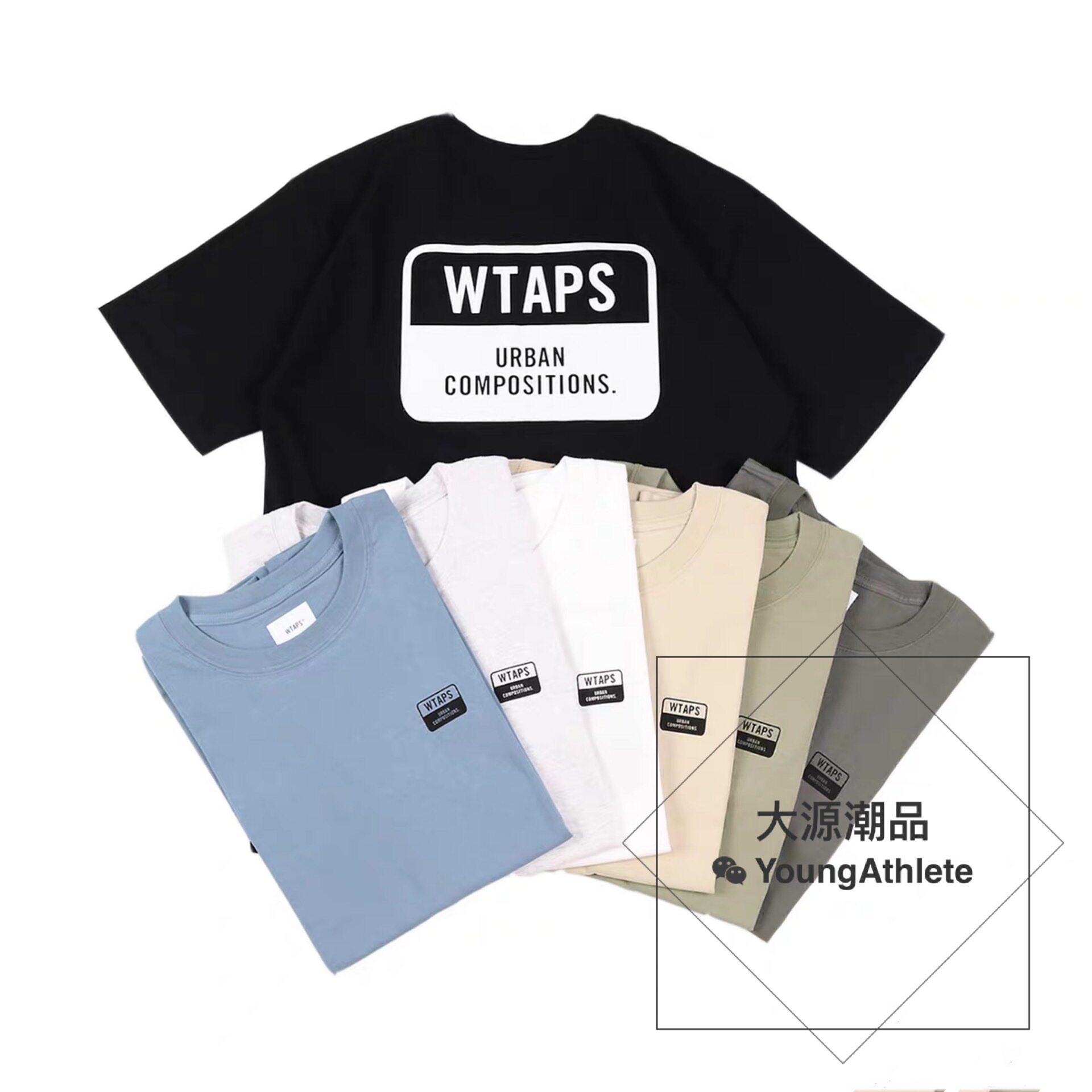 Spot WTAPS WUC TEE SPOT letters short sleeve collar pure cotton T-shirt 19AW