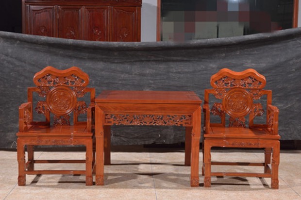 Hội trường đồ gỗ gụ Châu Phi gỗ hồng mộc Linh Chi Zhongtang bốn / sáu bộ cổ điển cho trường hợp đầu squat Đài Loan - Bàn / Bàn bàn ăn gỗ