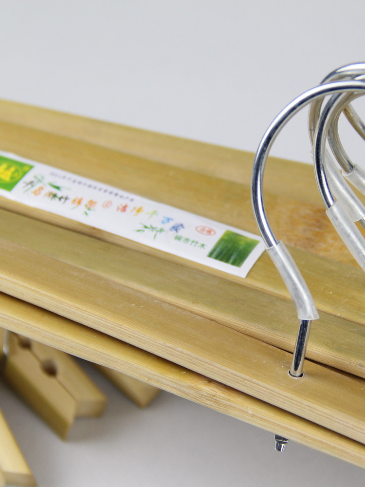 Qiandao Lake bamboo pants rack four clips high-grade green environmental protection big clip 4 thickened bamboo and wood hanger multi-functional drying
