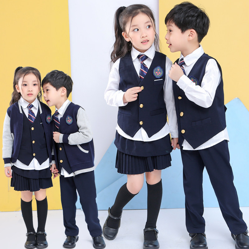 Kindergarten garden uniform spring and autumn suit primary and secondary school students school uniform British style children's long-sleeved college style class uniform chorus uniform
