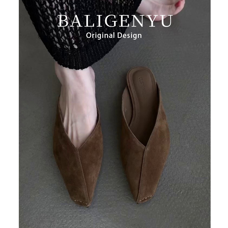 Sheepskin Version ~ Retro Style Closed-Toe Slippers for Women, Summer Outdoor Flat Slip-On Lazy Mules, Square-Toe Half Slippers Sheepskin Version ~ Retro Style Closed-Toe Slippers for Women, Summer Outdoor Flat Slip-On Lazy Mules, Square-Toe Half Slippers