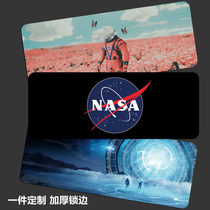 NASA space minimalist mouse pad oversized lock edge office gaming gaming laptop keyboard non-slip table pad
