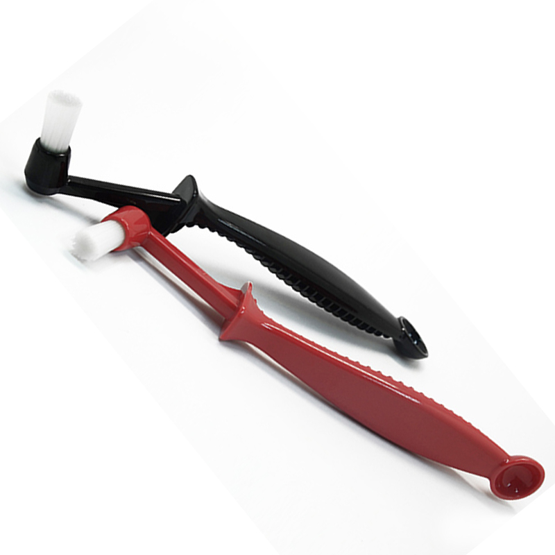 Brush head brush Italian coffee machine special filter head cleaning brush with spoon double head cleaning brush to prevent hot