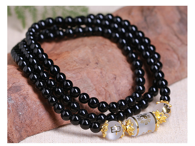 Pha lê Bracelet Obsidian Hạt của Nam Giới Phụ Nữ Nhật Bản và Hàn Quốc Phiên Bản Các Cặp Vợ Chồng Vòng Đeo Tay Cá Tính Hoàng Đạo Quá Cảnh Đồ Tran ...