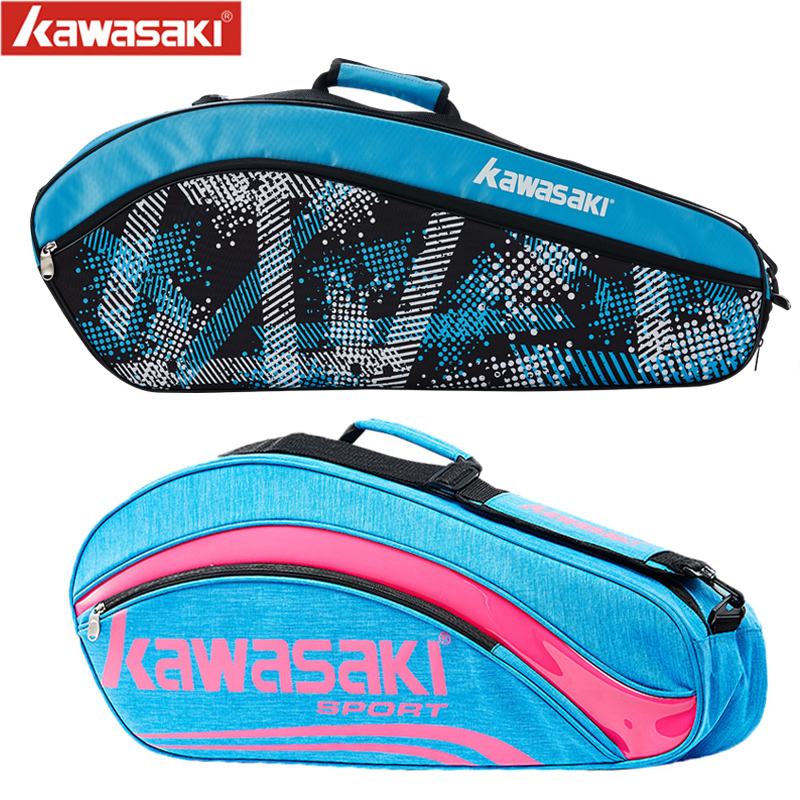 Kawasaki badminton bag one shoulder three sports bag tennis racket bag men's and women's three waterproof shoe bags