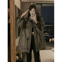 American retro-washed Hole Cowboy Coat Woman Oversize Autumn Winter New Design Sensation with little crowdblouse Spring and autumn