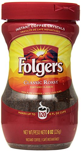 Folgers Classic Roast Instant Coffee 8 Ounce (Pac