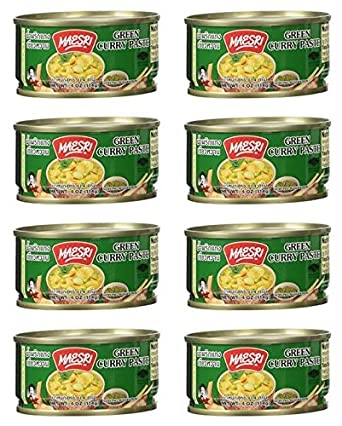 4 Ounce (Pack of 8) Maesri Thai Green Curry Pa