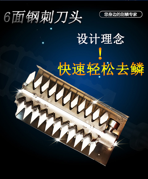 Electric scrapper scallops to fish scale planing with six-sided cutter head size fish scale universal