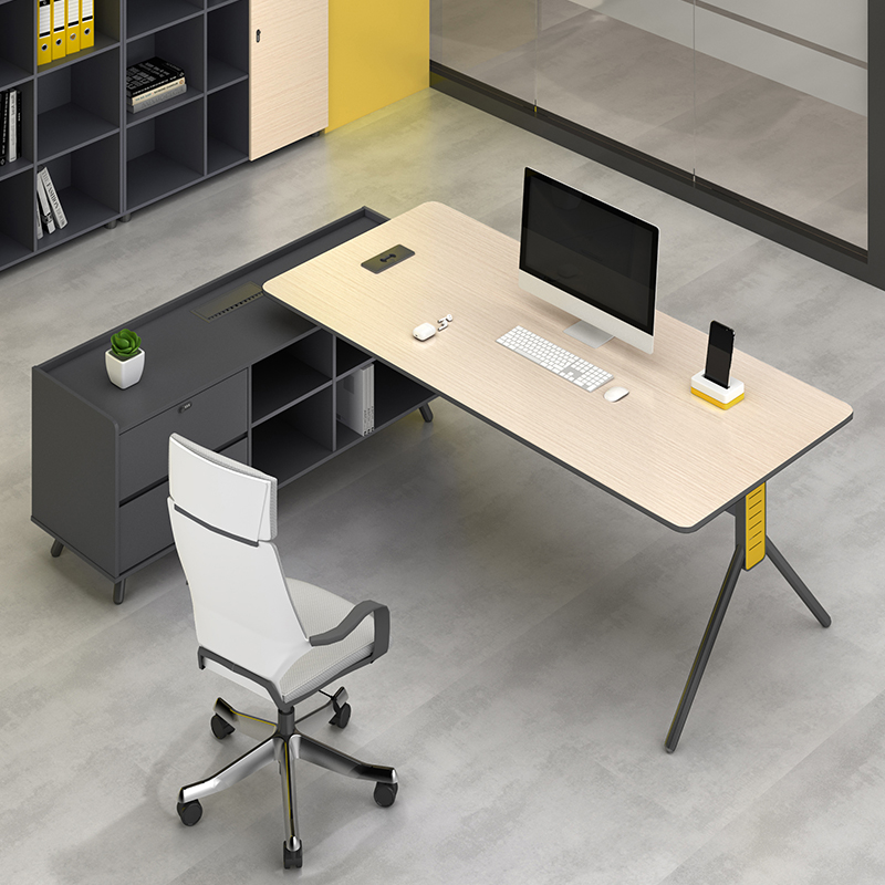 Modern minimalist boss desk manager room single Nordic original wood color office desk desk office furniture