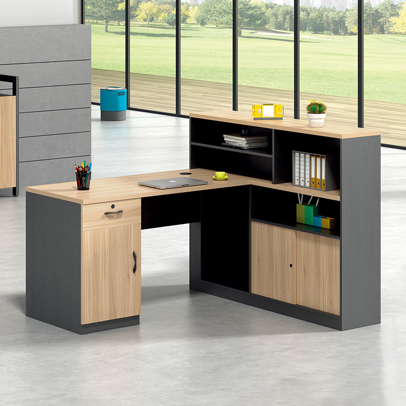 Minimalist modern Finance Desk staff Single position Composition Screen Working position L-type cassette office furniture