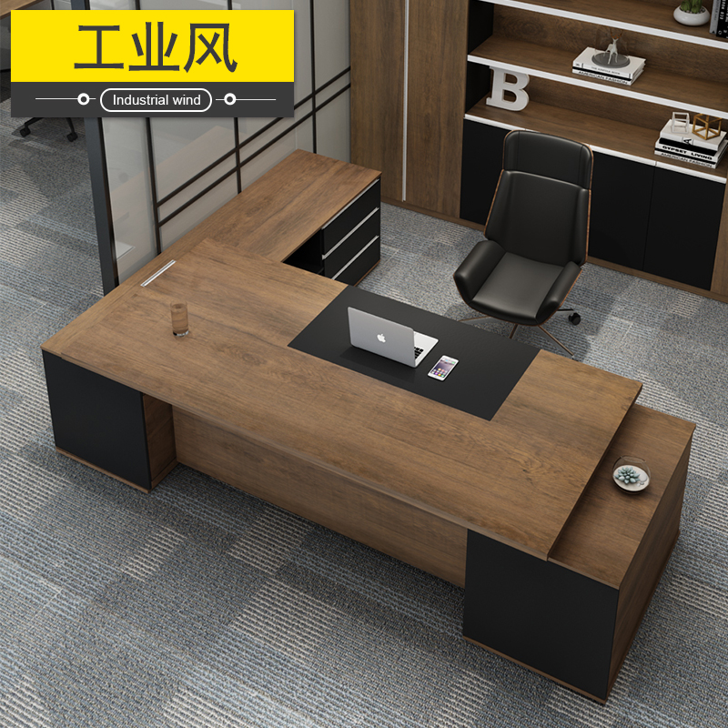 Industrial Wind Boss Table President Desk Office Big Bandae Corner Working Table Brief Modern Office Furniture