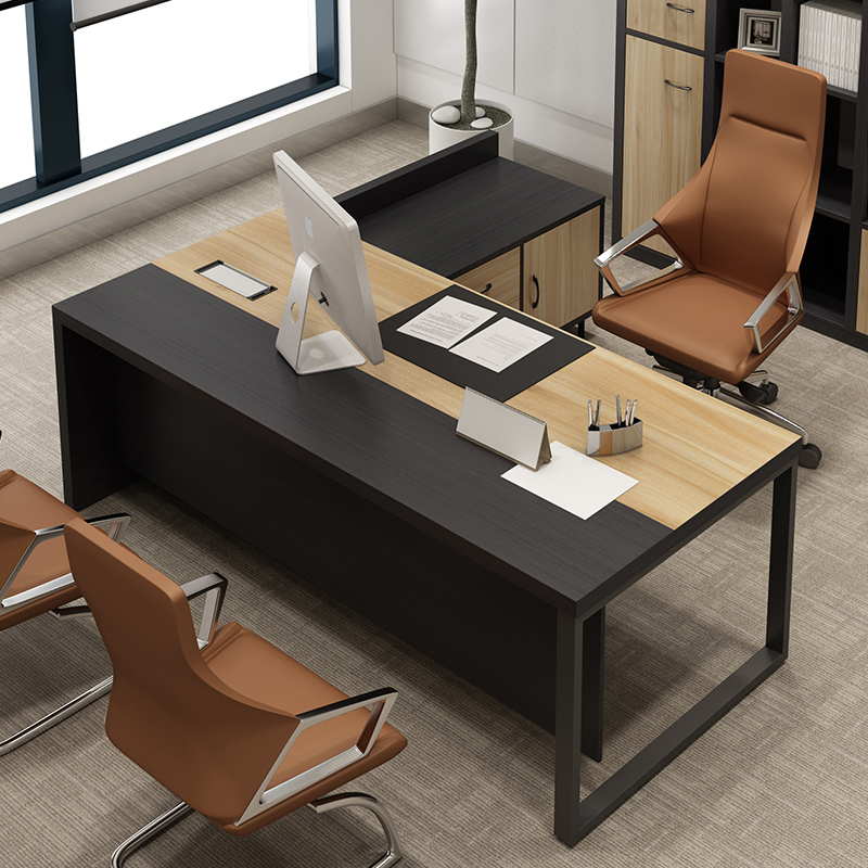 Simple modern boss desk wooden 1 8m book table large class table general manager office log color furniture