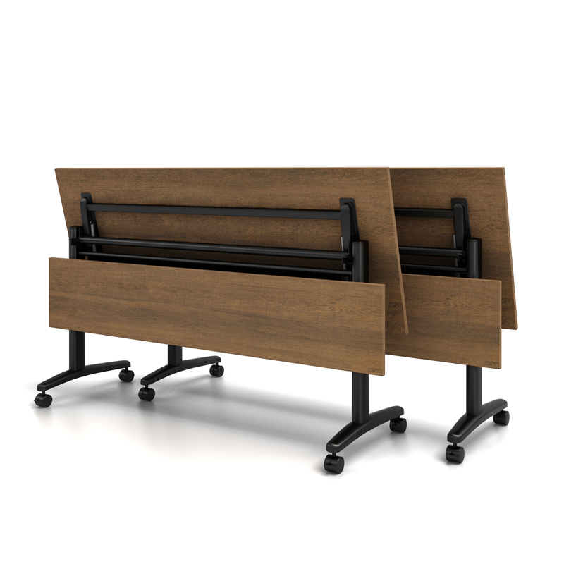 Removable double-layer folding training tables and chairs multi-functional office strip free splicing rostrum conference table