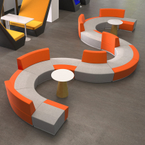 Creative Semicircle Ring S Arc Heterofree Splicing Combined Fabric Sofa Office Library Early Education Centre L